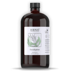 HBNO eucalyptus oil bottle close-up demonstrates premium quality for DIY recipes