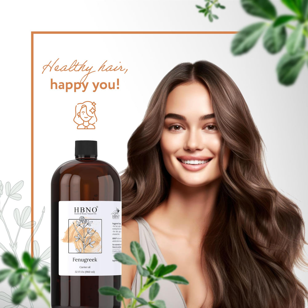 HBNO Fenugreek Oil in skincare blends for nourishing, herbal notes.