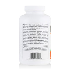 Fibrenza label features Serrapeptase and Nattokinase enzymes