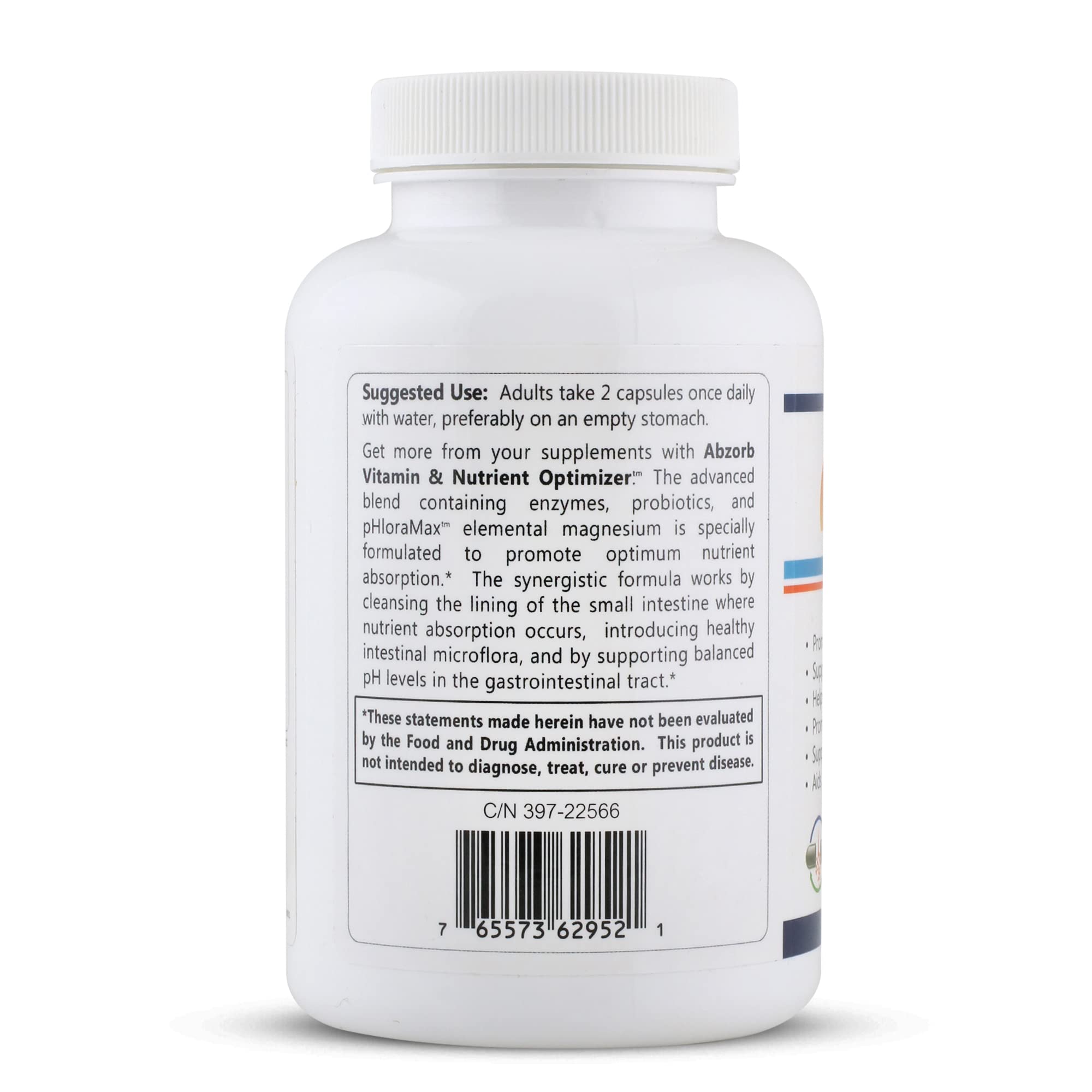 HCP Formulas Abzorb ingredient label showing ozonated magnesium oxide blend.