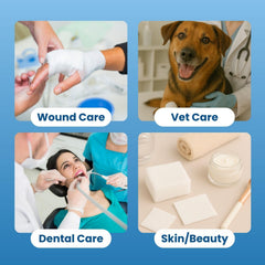 HCS gauze sponges ready for dressing application and wound coverage