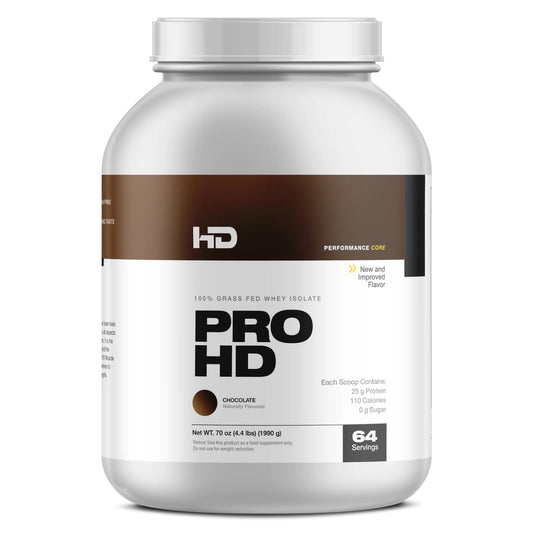 HD MUSCLE ProHD Protein whey isolate jar for clean, fast-absorbing protein in workouts.