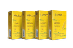HEABAL Lemon herbal cigarette pack front view highlighting tobacco-free formula