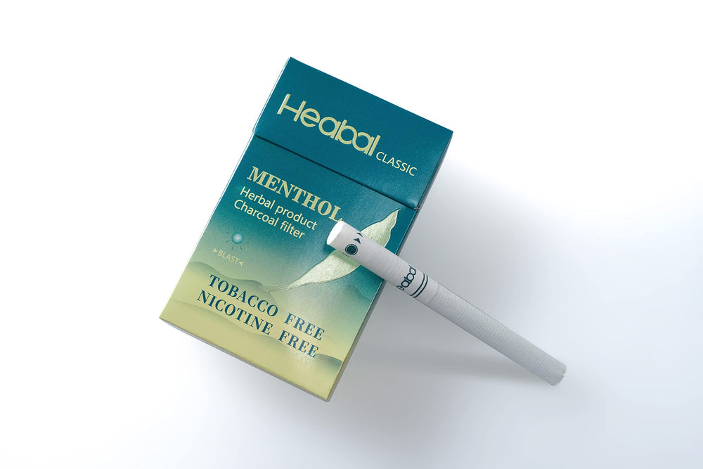 Heabal Menthol pack on table conveys convenient multi-pack option for flavor variety