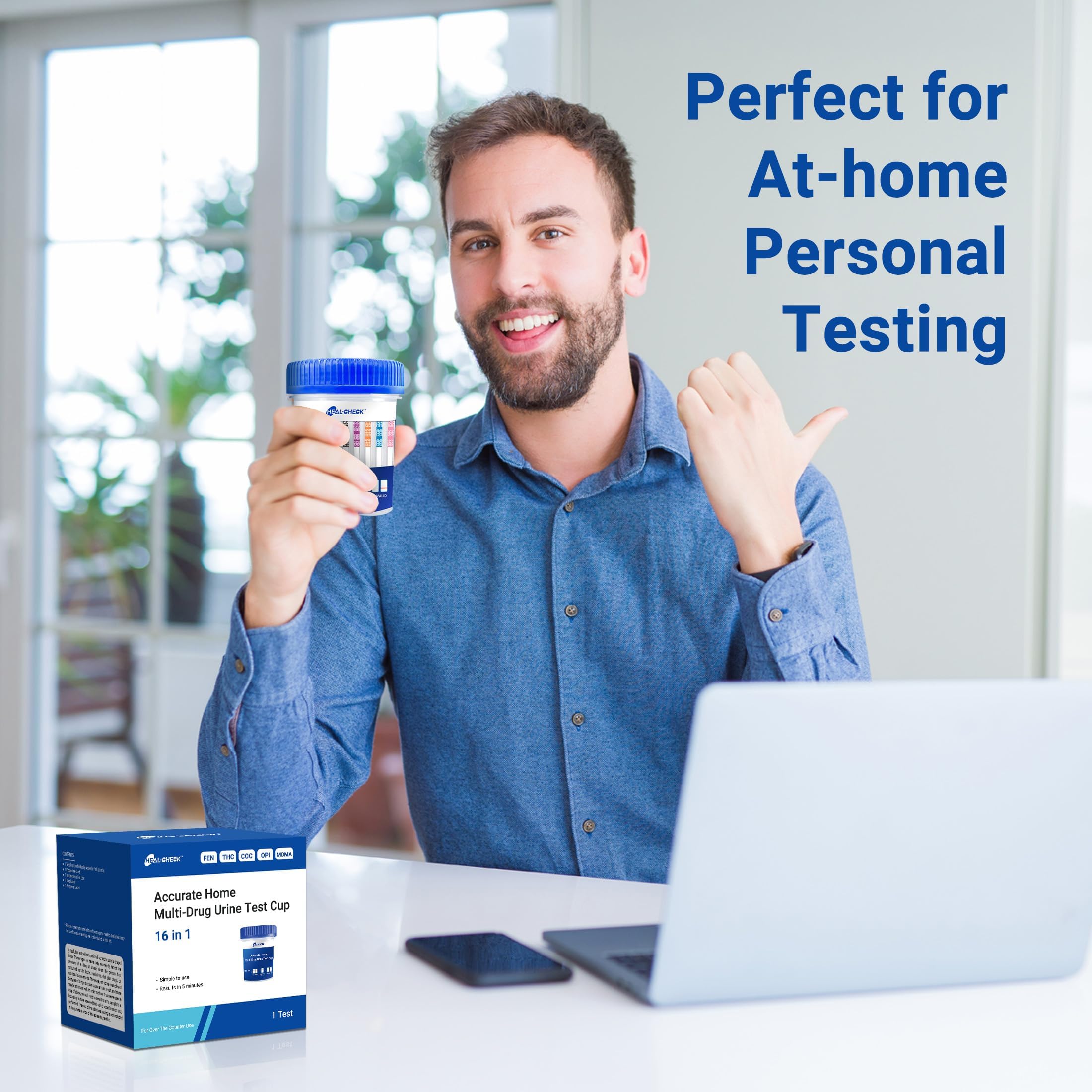 HEAL-CHECK professional drug test cup for easy urine collection and reading