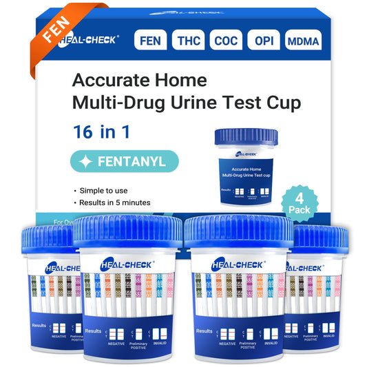 HEAL-CHECK urine test kit in a 4-pack for at-home screening.