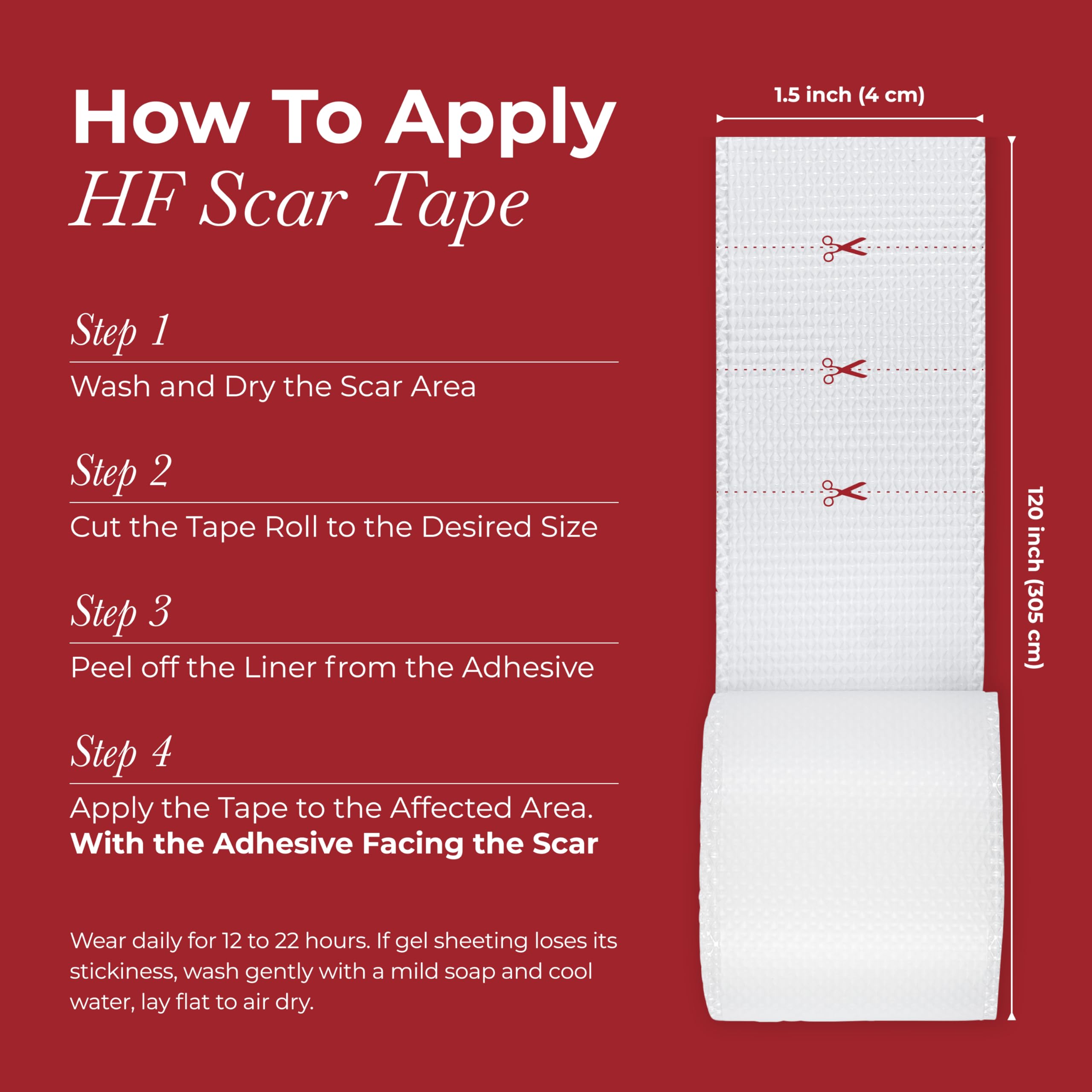 HealFast silicone scar sheets pack demonstration for multi-use scar care