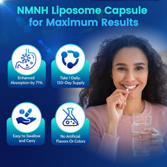 Morning routine shot featuring HEALGUT NMNH supports a gentle daily wellness.