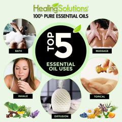 Healing Solutions Thyme Oil amber glass bottle conveys premium quality for diffusers.