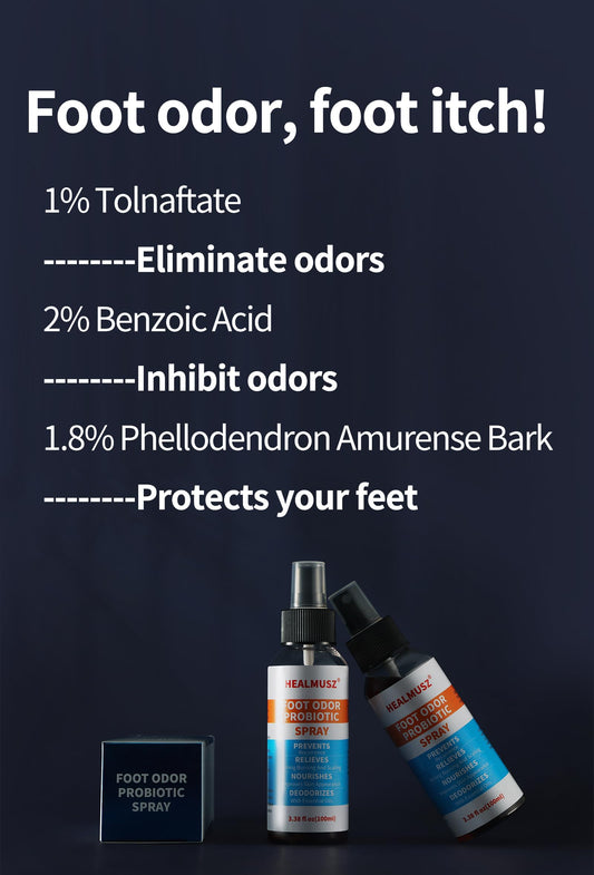 HEALMUSZ Foot Fungus Treatment spray mist application on skin for odor control