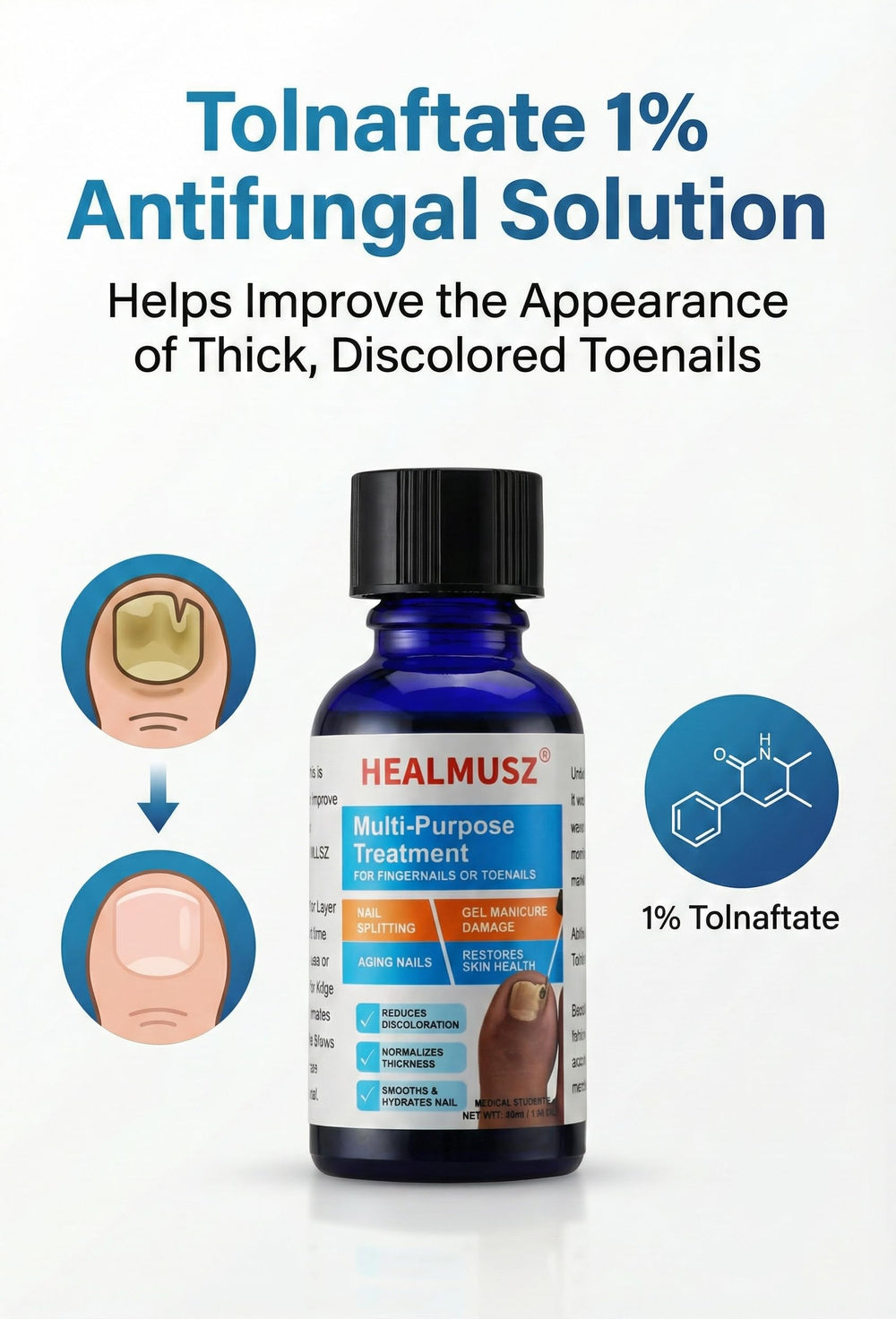 HEALMUSZ nail care solution brush for precise application