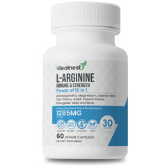 HEALNEST L-Arginine Capsules bottle front for daily vitality support