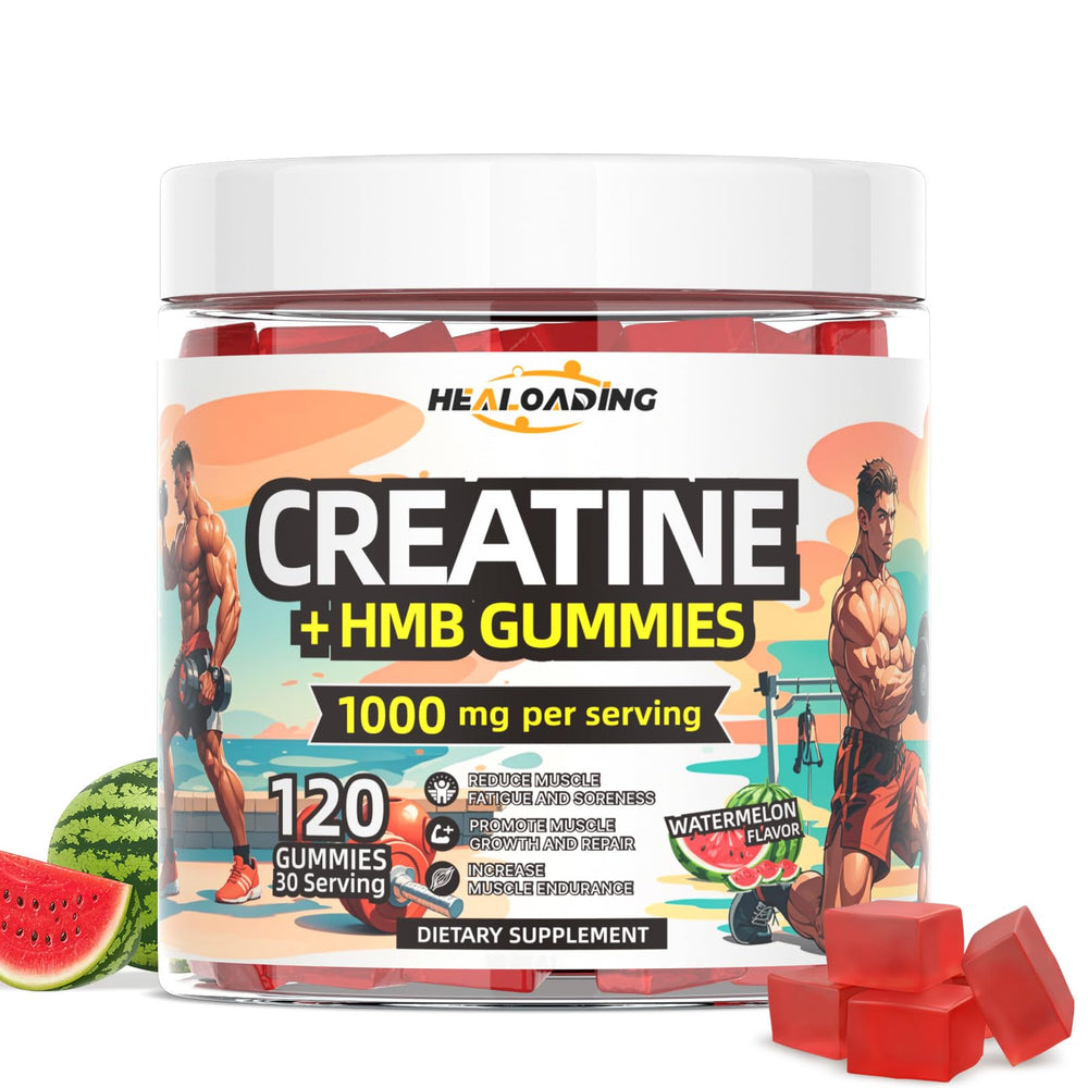 HEALOADING Creatine Monohydrate Gummies bottle for energy during workouts