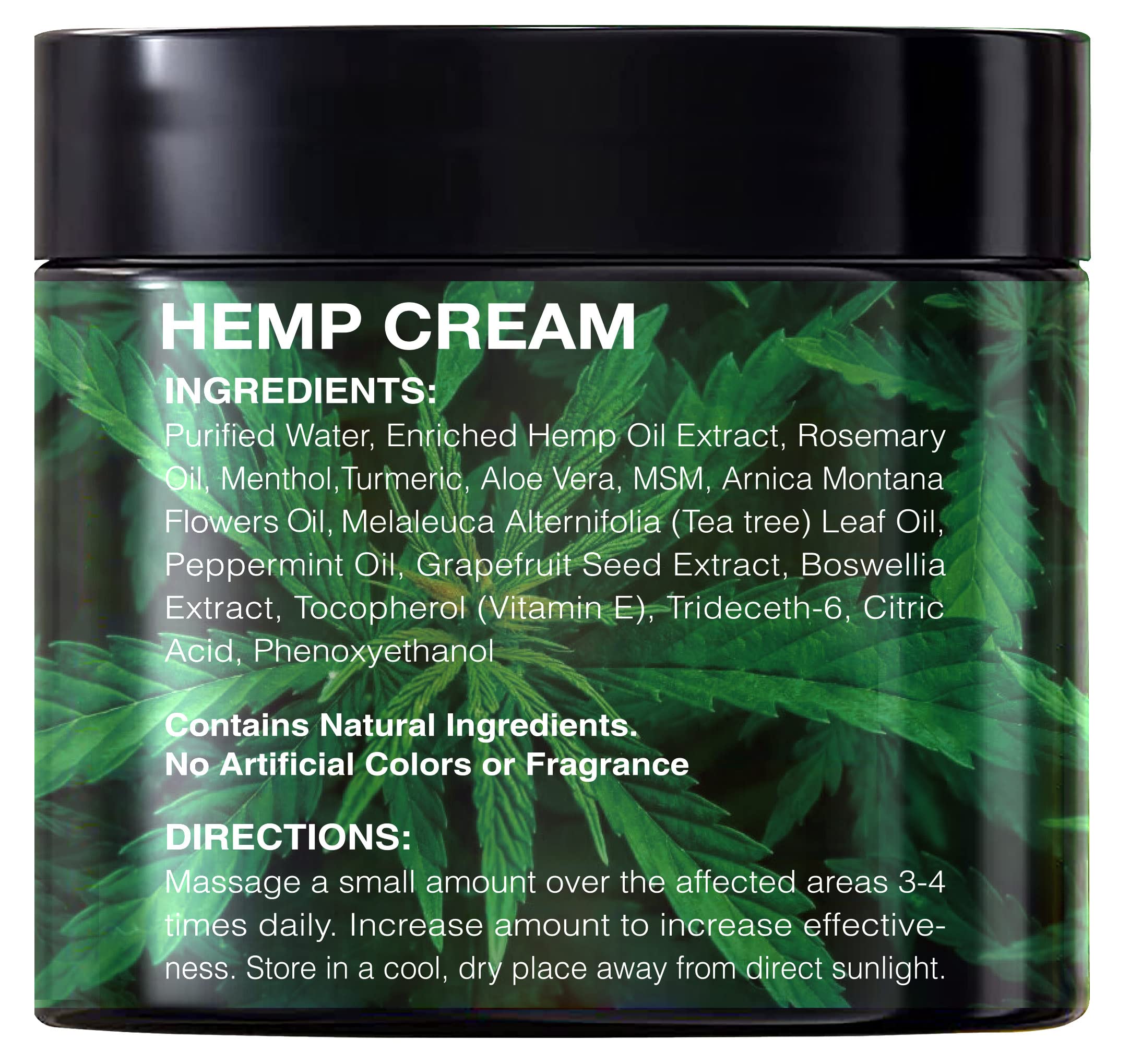 Healpark hemp cream label shot with branding and clear 8 oz size.