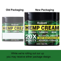 Healpark hemp cream applying on skin showing quick absorption.