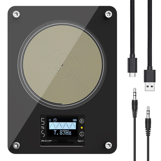 HealPul Rechargeable Frequency Generator front view showing compact design for meditation
