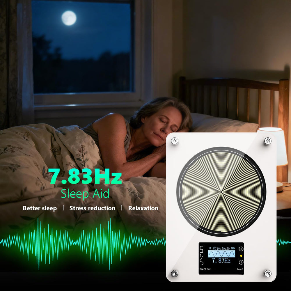 HealPul Rechargeable Schumann Resonance Generator side profile showing portable form for on-the-go use.