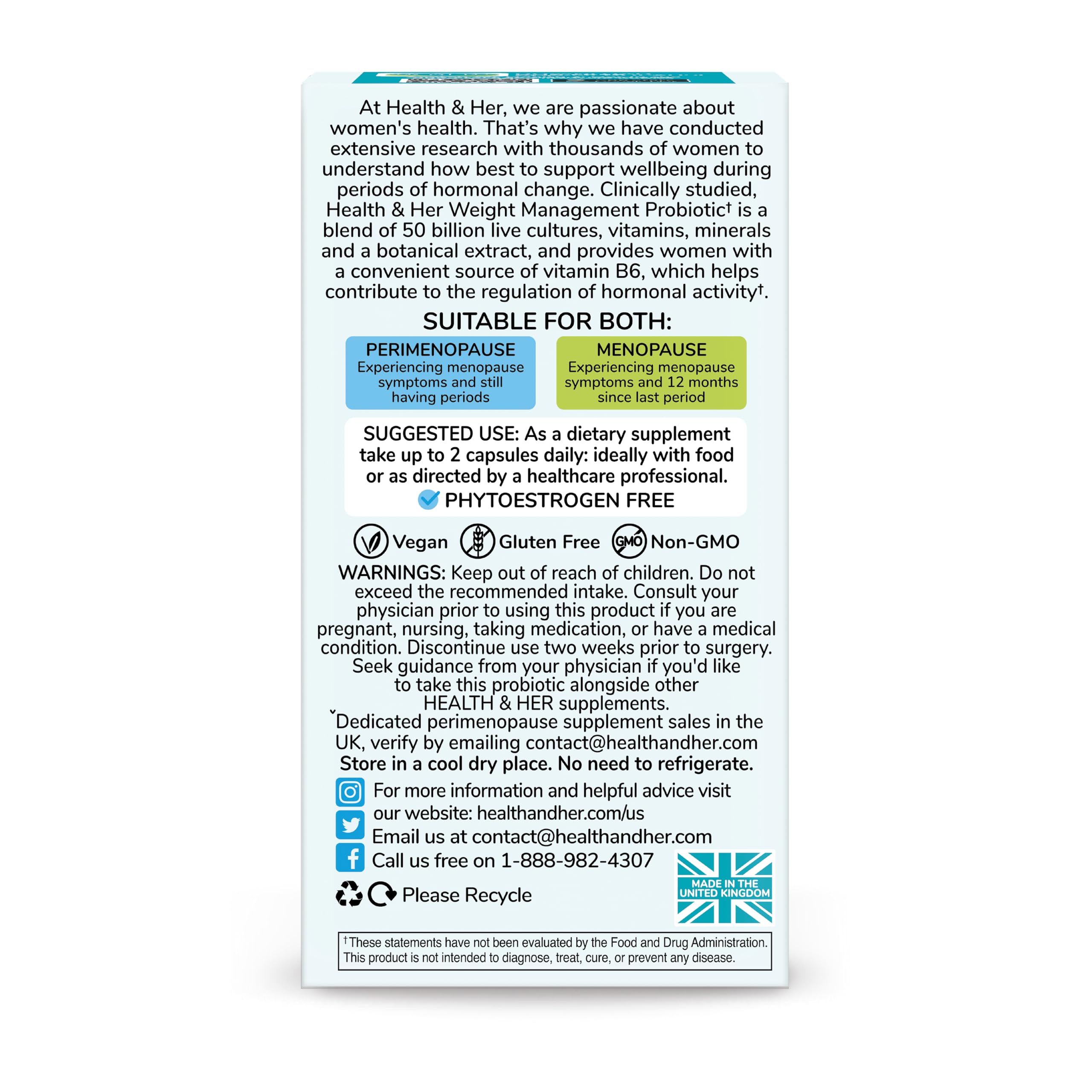 Health and Her menopause guide app navigation for exercise and habit reminders.