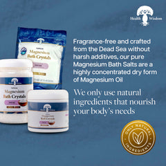 Health and Wisdom Dead Sea sourced crystals support a comforting full-body soak after activity.