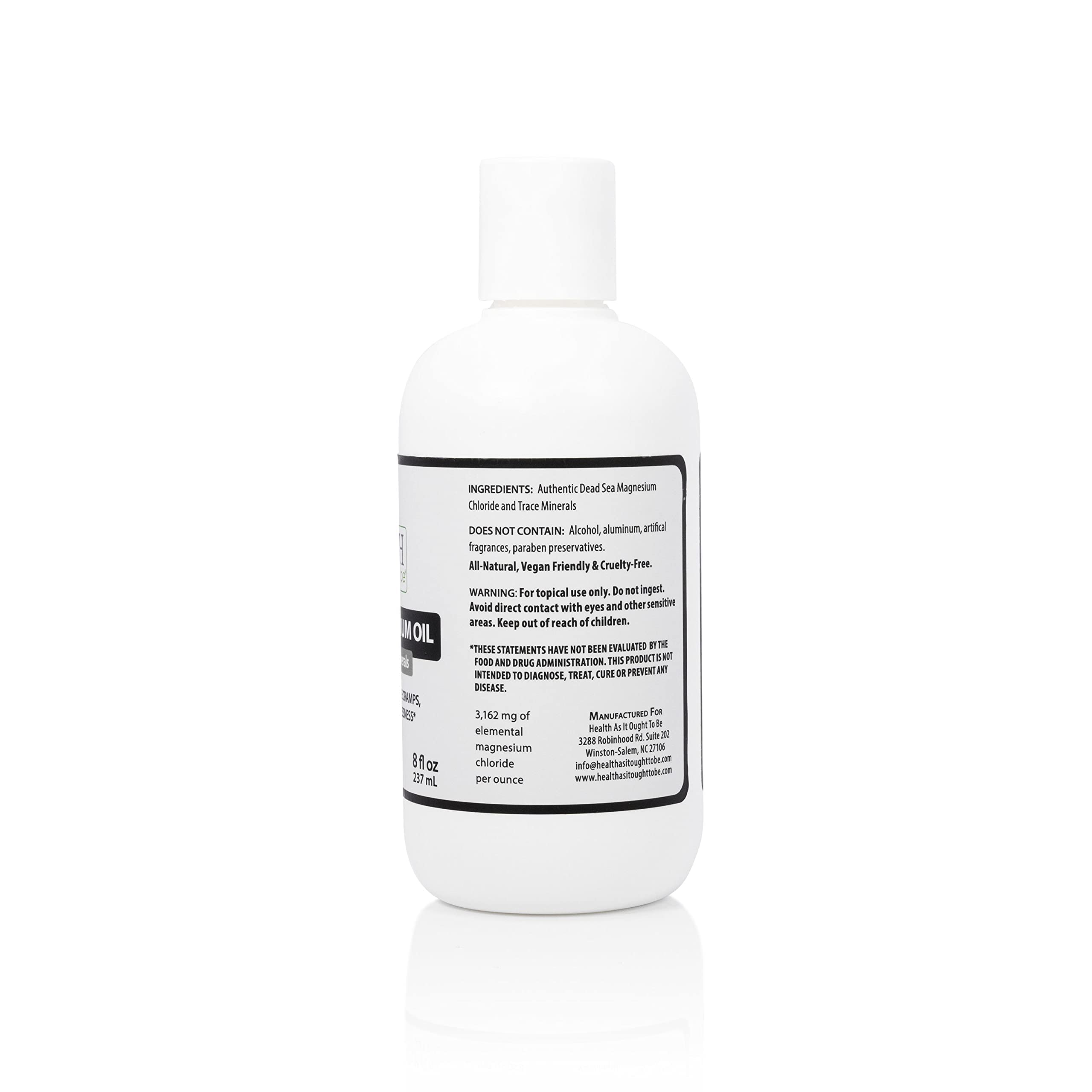 Health As It Ought To Be Dead Sea Magnesium Oil application close-up showing skin absorption.