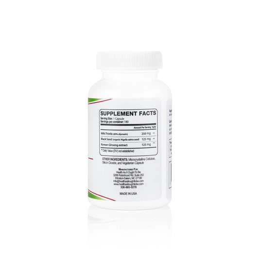 Health As It Ought To Be Liver Syn3rgy milk thistle close-up for antioxidant support.