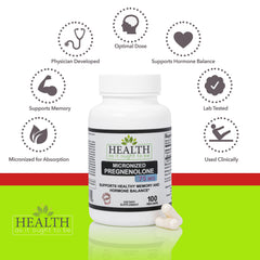 Health As It Ought To Be pregnenolone bottle with purity-tested label.