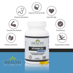 Health As It Ought To Be Vitamin D3 softgels on the counter for daily immune support