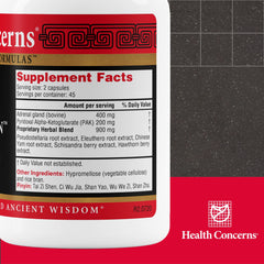 Health Concerns Adrenosen capsules close-up highlighting high-potency adrenal support