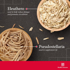 Health Concerns Adrenosen ingredients Pak and Eleuthero for vitality balance