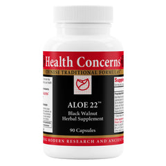 Health Concerns Aloe 22 bottle front showing daily digestive support