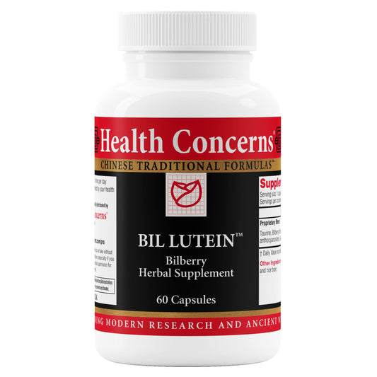 Health Concerns Bil Lutein bottle for daily eye support.
