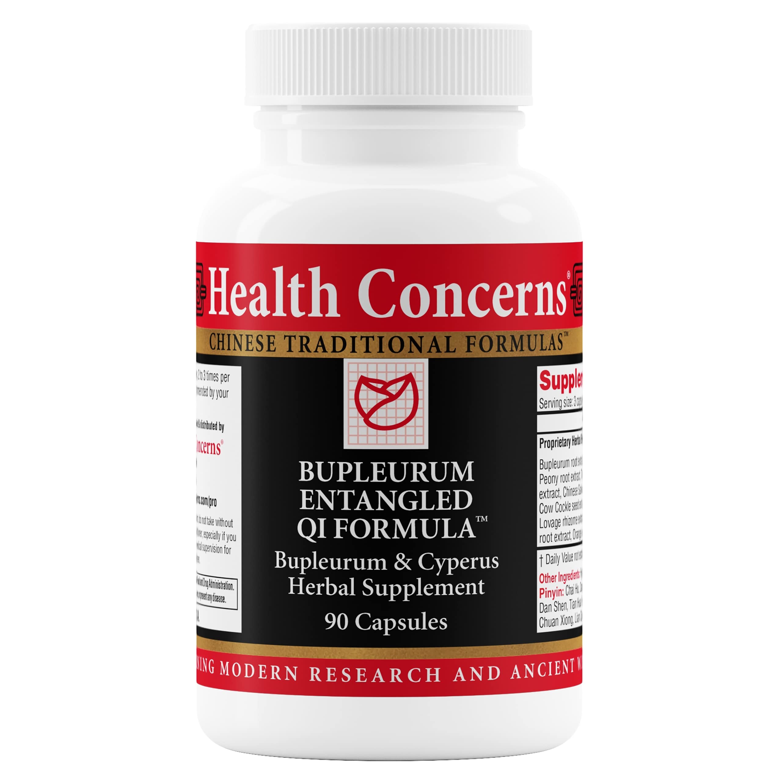 Health Concerns Bupleurum Entangled Qi Formula bottle for daily women's wellness.