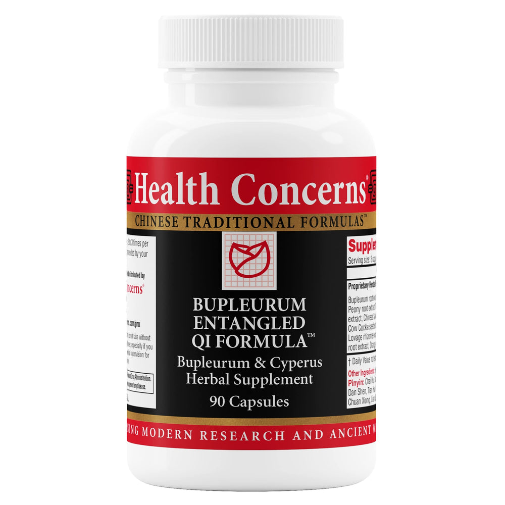 Health Concerns Bupleurum Entangled Qi Formula bottle for daily women's wellness.