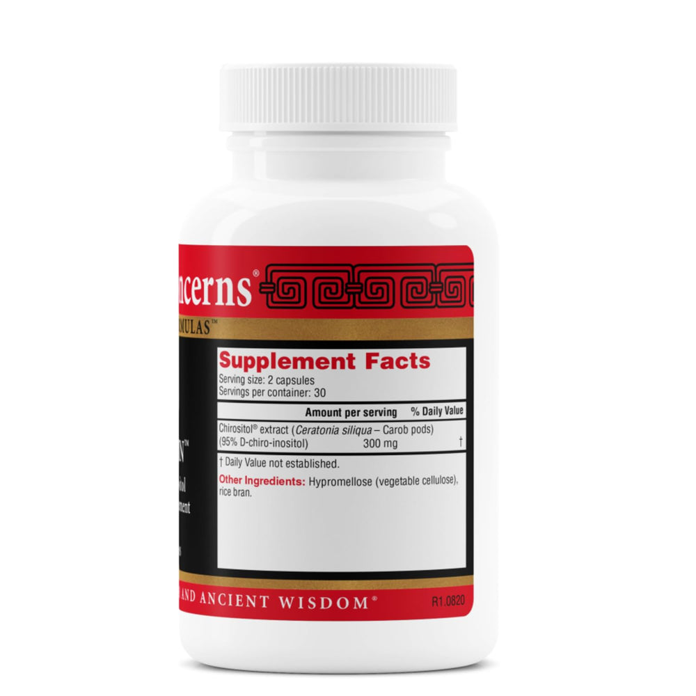 Health Concerns Chiroin capsules close-up with 60-count label for insulin signaling support.