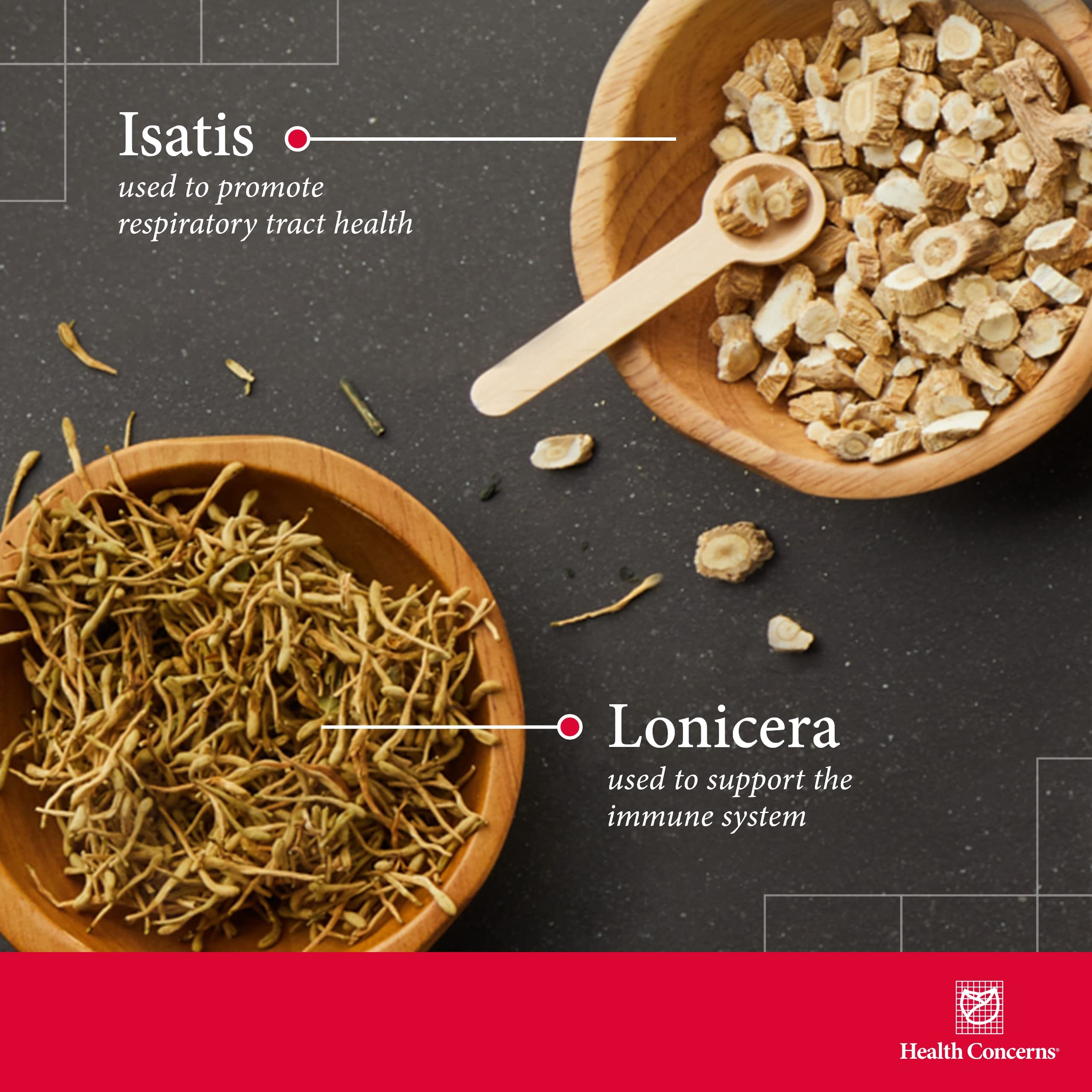 Close-up of Health Concerns Cold Away capsules featuring herbal blend for immune defense.