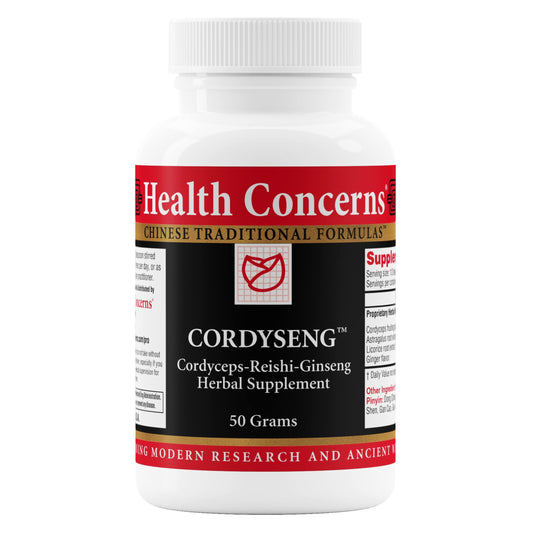 Health Concerns CordySeng Powder package shot for convenient daily immune support.