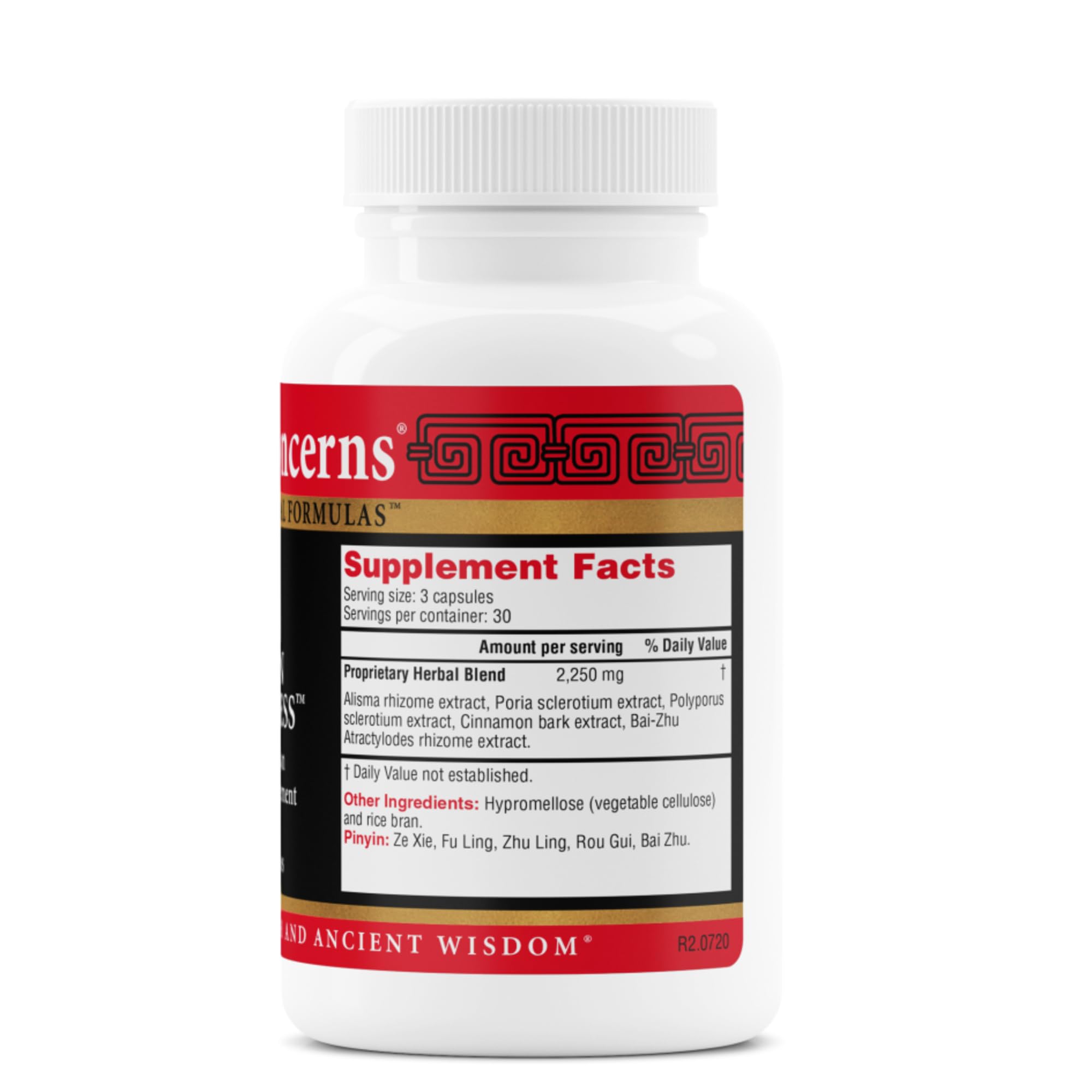 Health Concerns Drain Dampness capsules close-up highlighting herbal blend.