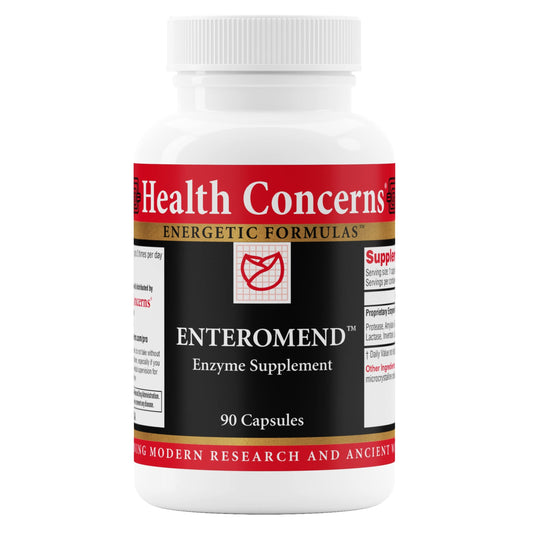 Health Concerns Enteromend bottle shot for daily digestive support.