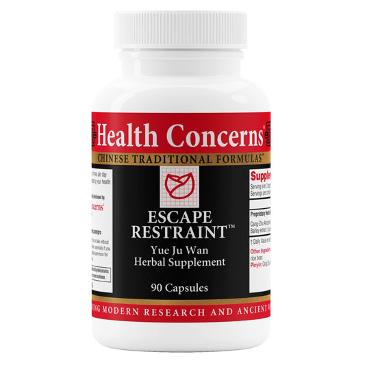 Health Concerns Escape Restraint bottle pour; gentle digestive support for daily balance.