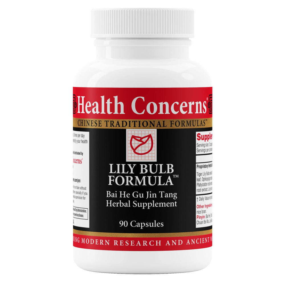 Health Concerns Lily Bulb Formula bottle for respiratory support.