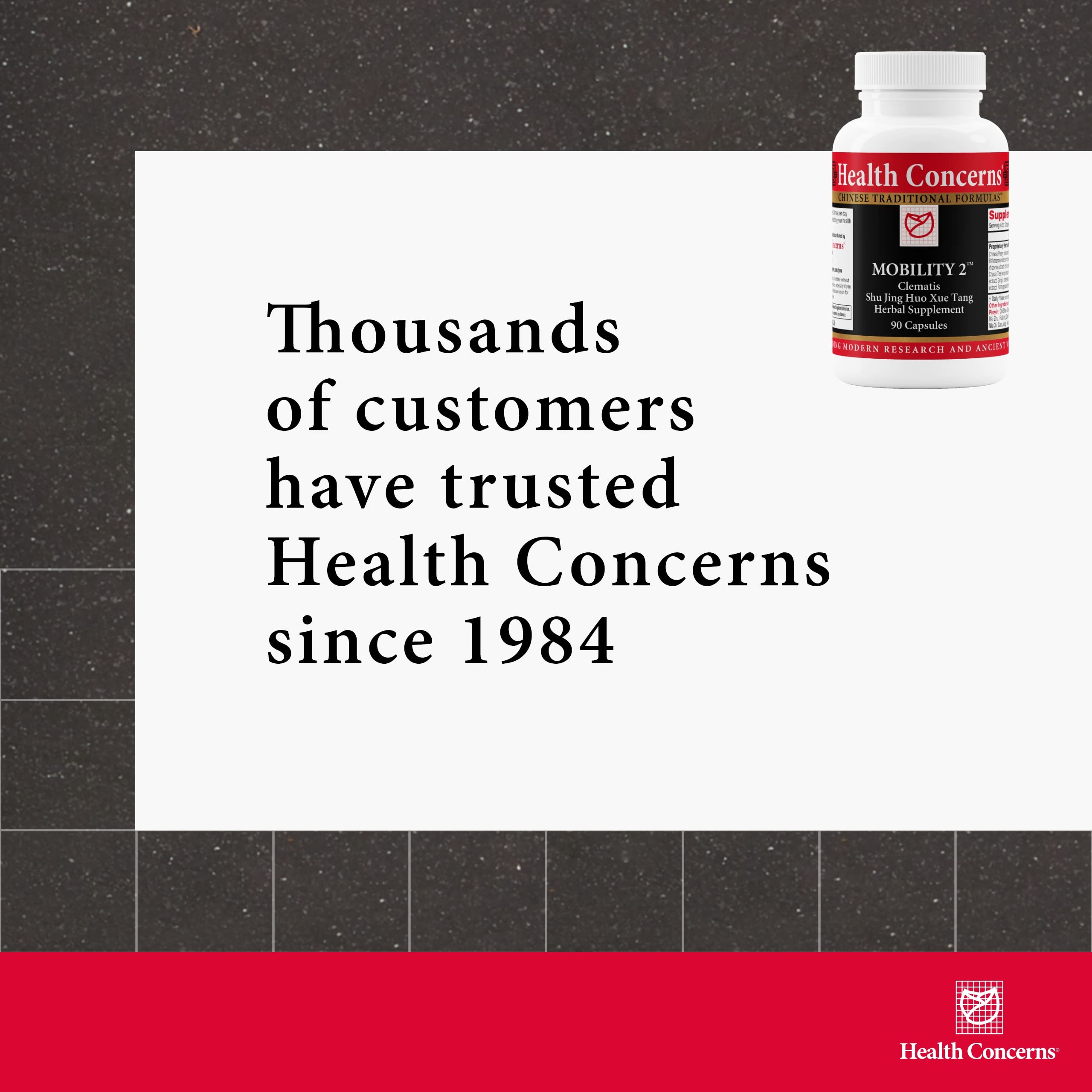 Health Concerns Mobility 2 capsules offer a 30-day daily supply.