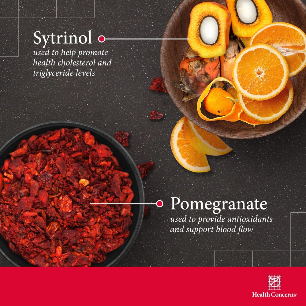 Health Concerns Polilipid ingredient image emphasizing Sytrinol and pomegranate extracts.