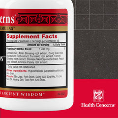 Health Concerns Regeneration bottle-back with dosage and details