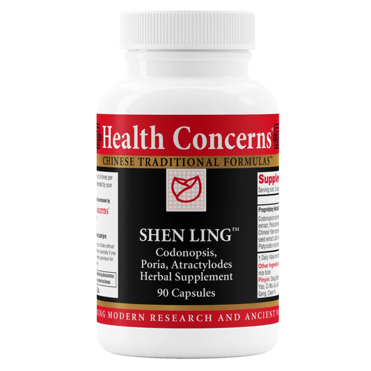 Health Concerns Shen Ling digestive bottle on shelf for digestion support and daily balance