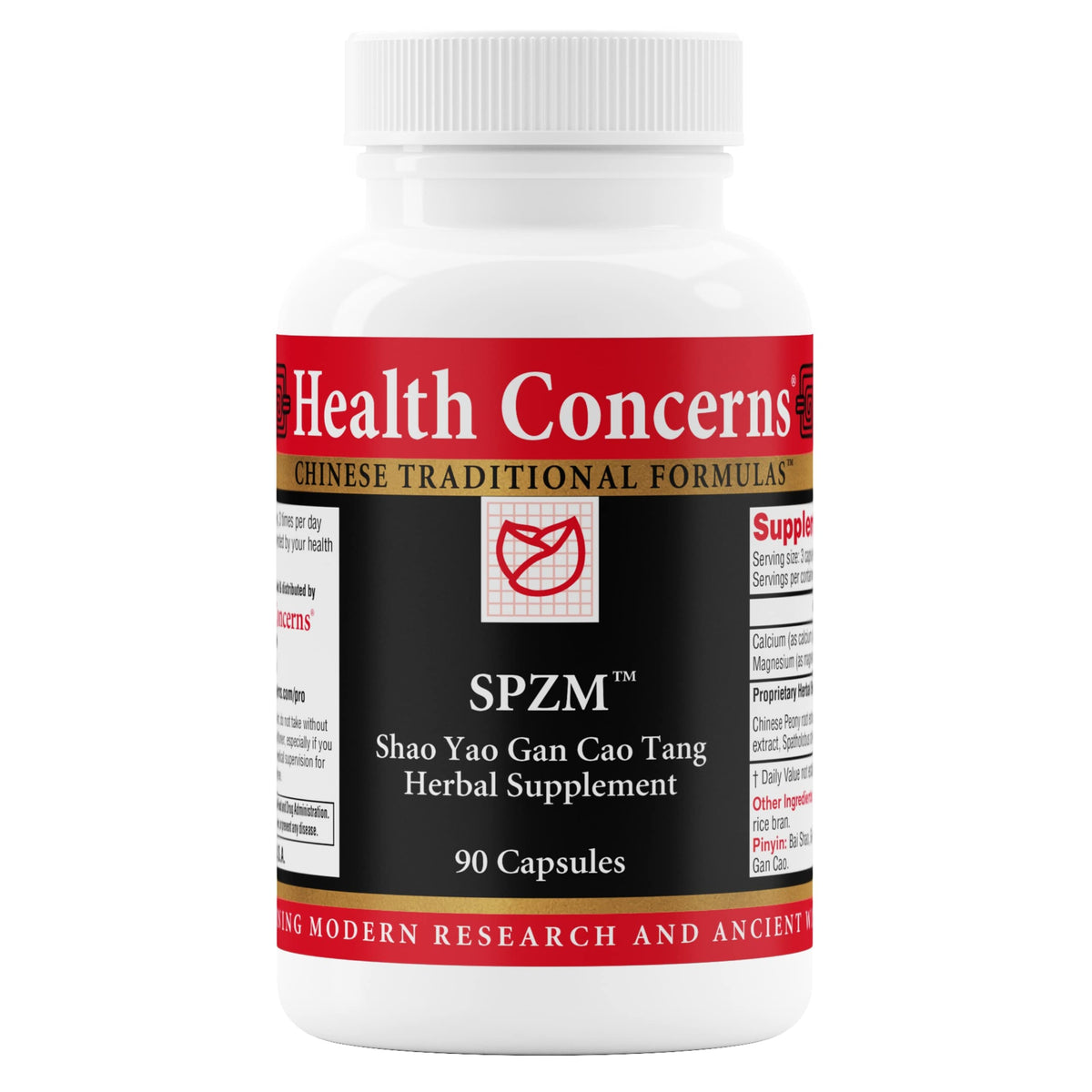 Health Concerns SPZM bottle front showing compact herbal support for muscles