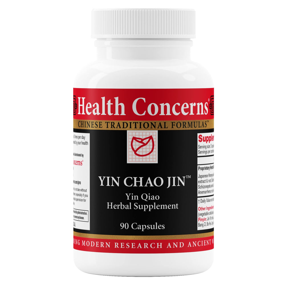 Health Concerns Yin Chao Jin bottle front showing immune support and herbal blend