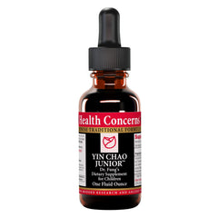 Health Concerns Yin Chao Junior bottle with herbal drops for gentle kid use.