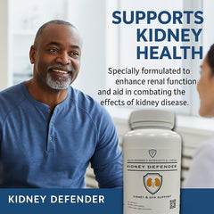 Health Defender Kidney Defender tablets offering convenient daily kidney function support.