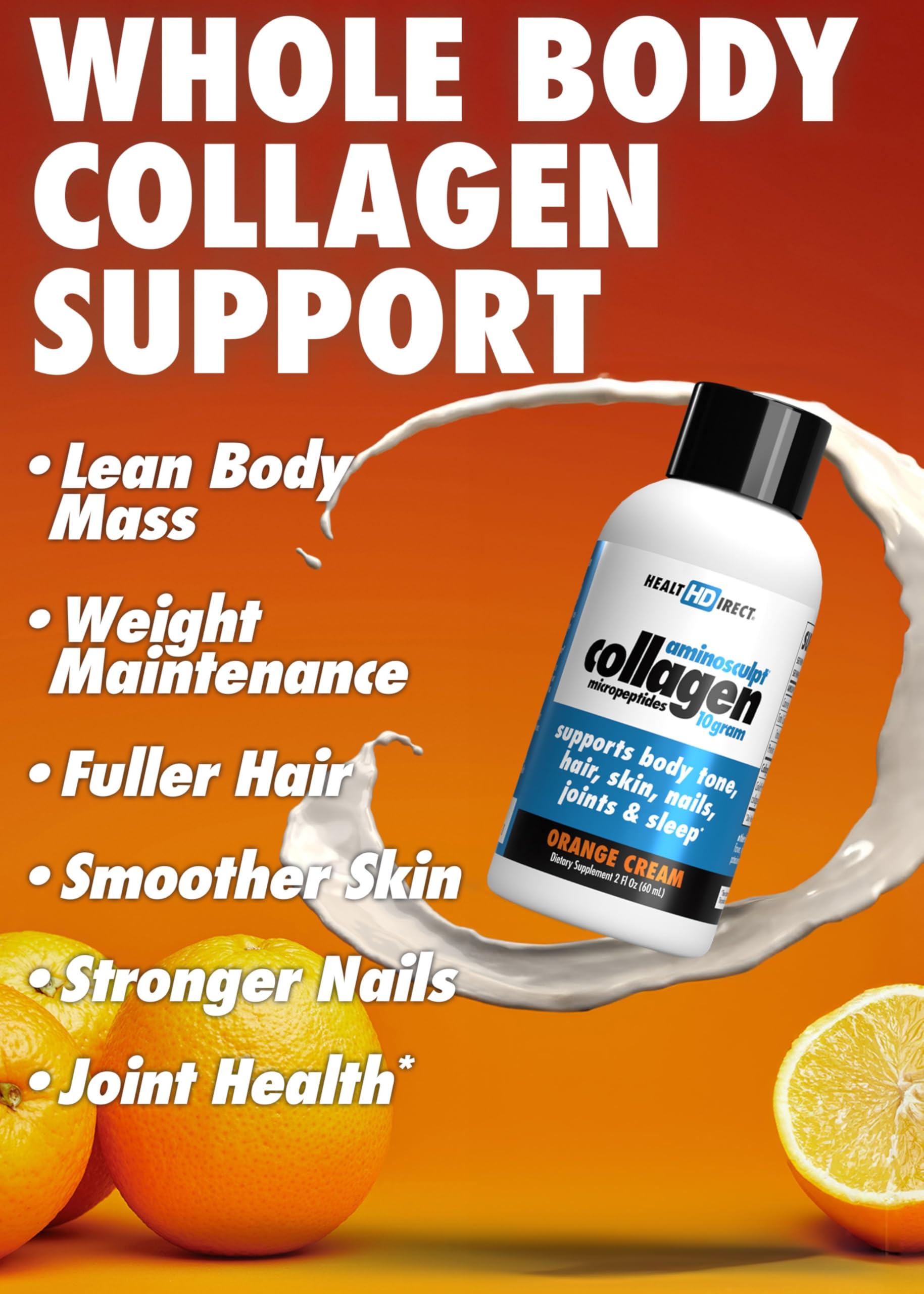 Health Direct AminoSculpt liquid collagen shot being poured for easy daily use and joint support.