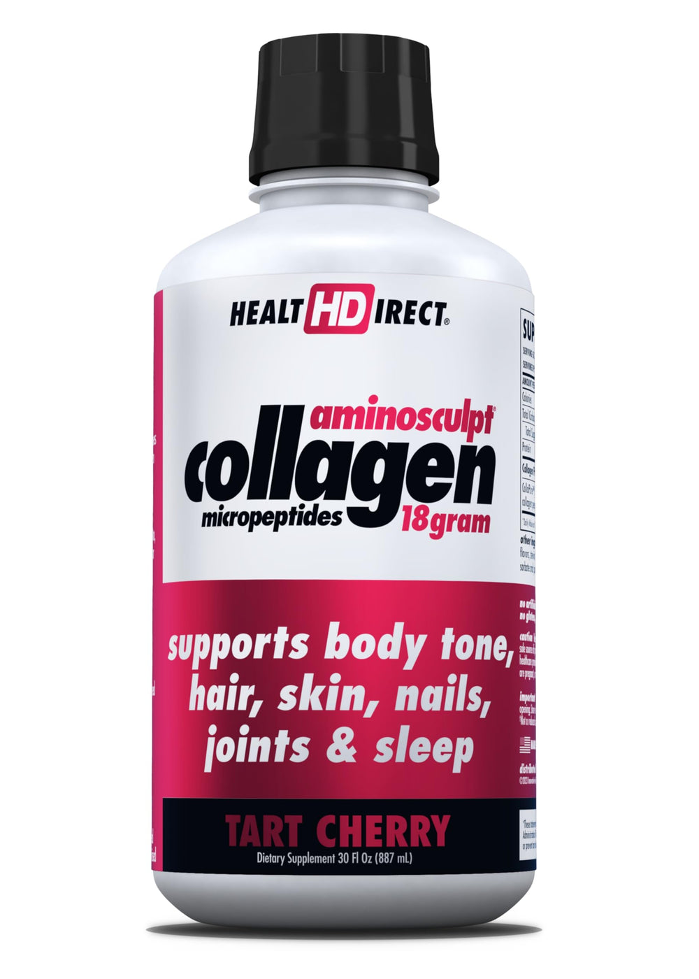 Health Direct AminoSculpt Tart Cherry bottle for convenient daily collagen.